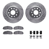 R1 Concepts 18-24 Jeep Wrangler JK Front Drilled & Slotted Silver Brake Rotor Set w/Ceramic Pads and Hardware by R1 Concepts RNC-WGWH1-42040
