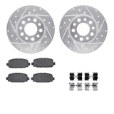 R1 Concepts 17-24 Jeep Compass Rear Drilled & Slotted Silver Brake Rotor Set w/Ceramic Pads and Hardware by R1 Concepts RNC-WGWH1-42052