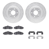 R1 Concepts 05-09 Cadillac XLR Front Drilled & Slotted Silver Brake Rotor Set w/Ceramic Pads and Hardware by R1 Concepts RNC-WGWH1-46016