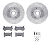 R1 Concepts 82-95 Buick Regal Front Drilled & Slotted Silver Brake Rotor Set w/Ceramic Pads and Hardware