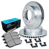 R1 Concepts 71-88 Chevrolet K20 Front Drilled & Slotted Silver Brake Rotor Set w/Ceramic Pads and Hardware by R1 Concepts RNC-WGWH1-48008
