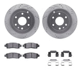 R1 Concepts 07-17 Buick Enclave Rear Drilled & Slotted Silver Brake Rotor Set w/Ceramic Pads and Hardware by R1 Concepts RNC-WGWH1-48049