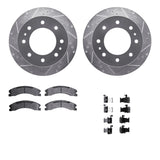 R1 Concepts 11-19 Chevrolet Suburban 3500 HD Rear Drill/Slot Silver Rotors w/Ceramic Pads by R1 Concepts RNC-WGWH1-48070