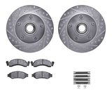 R1 Concepts 86-93 Ford E-150 Econoline Club Wagon Front Drill/Slot Silver Rotors w/Ceramic Pads by R1 Concepts RNC-WGWH1-54050
