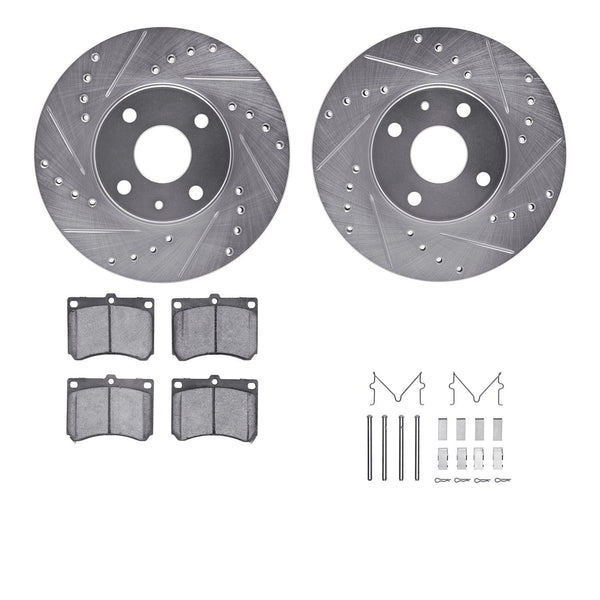 R1 Concepts 90-03 Ford Escort Front Drilled & Slotted Silver Brake ...