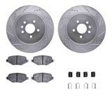 R1 Concepts 17-19 Ford Explorer Rear Drilled & Slotted Silver Brake Rotor Set w/Ceramic Pads and Hardware by R1 Concepts RNC-WGWH1-54196