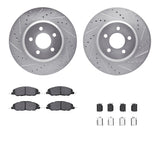R1 Concepts 05-14 Ford Mustang Front Drilled & Slotted Silver Brake Rotor Set w/Ceramic Pads and Hardware by R1 Concepts RNC-WGWH1-54199