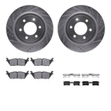 R1 Concepts 18-21 Ford ExpeditIon Rear Drilled & Slotted Silver Brake Rotor Set w/Ceramic Pads and Hardware by R1 Concepts RNC-WGWH1-54229