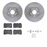 R1 Concepts 04-08 Acura TL Front Drilled & Slotted Silver Brake Rotor Set w/Ceramic Pads and Hardware by R1 Concepts RNC-WGWH1-58019