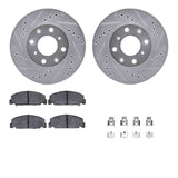 R1 Concepts 88-89 Honda CRX Front Drilled & Slotted Silver Brake Rotor Set w/Ceramic Pads and Hardware by R1 Concepts RNC-WGWH1-59011