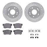 R1 Concepts 97-06 Acura Integra Rear Drilled & Slotted Silver Brake Rotor Set w/Ceramic Pads and Hardware by R1 Concepts RNC-WGWH1-59046