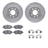 R1 Concepts 93-97 Honda Civic Front Drilled & Slotted Silver Brake Rotor Set w/Ceramic Pads and Hardware by R1 Concepts RNC-WGWH1-59070