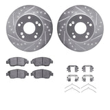 R1 Concepts 02-11 Acura RSX Front Drilled & Slotted Silver Brake Rotor Set w/Ceramic Pads and Hardware by R1 Concepts RNC-WGWH1-59072