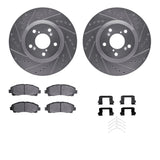 R1 Concepts 09-14 Acura TL Front Drilled & Slotted Silver Brake Rotor Set w/Ceramic Pads and Hardware by R1 Concepts RNC-WGWH1-59093