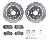 R1 Concepts 07-17 Acura MDX Rear Drilled & Slotted Silver Brake Rotor Set w/Ceramic Pads and Hardware by R1 Concepts RNC-WGWH1-59102