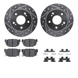 R1 Concepts 94-98 Nissan 240SX Rear Drilled & Slotted Silver Brake Rotor Set w/Ceramic Pads and Hardware