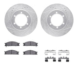 R1 Concepts 98-15 Nissan Frontier Front Drilled & Slotted Silver Brake Rotor Set w/Ceramic Pads and Hardware by R1 Concepts RNC-WGWH1-67052