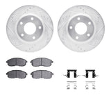 R1 Concepts 13-19 Nissan Sentra Front Drilled & Slotted Silver Brake Rotor Set w/Ceramic Pads and Hardware by R1 Concepts RNC-WGWH1-67089
