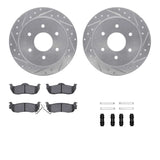 R1 Concepts 04-15 Infiniti QX56 Rear Drilled & Slotted Silver Brake Rotor Set w/Ceramic Pads and Hardware by R1 Concepts RNC-WGWH1-67106