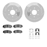 R1 Concepts 17-24 Nissan Titan Rear Drilled & Slotted Silver Brake Rotor Set w/Ceramic Pads and Hardware by R1 Concepts RNC-WGWH1-67131
