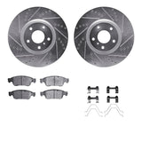 R1 Concepts 07-15 Infiniti G35 Front Drilled & Slotted Silver Brake Rotor Set w/Ceramic Pads and Hardware by R1 Concepts RNC-WGWH1-68014