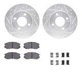 R1 Concepts 92-00 Dodge Colt Front Drilled & Slotted Silver Brake Rotor Set w/Ceramic Pads and Hardware by R1 Concepts RNC-WGWH1-72062
