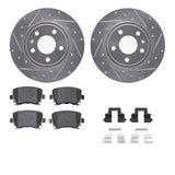 R1 Concepts 00-09 Audi A4 Quattro Rear Drilled & Slotted Silver Brake Rotor Set w/Ceramic Pads and Hardware by R1 Concepts RNC-WGWH1-73057