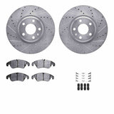 R1 Concepts 12-17 Audi A4 allroad Front Drilled & Slotted Silver Brake Rotor Set w/Ceramic Pads and Hardware by R1 Concepts RNC-WGWH1-73064