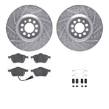 R1 Concepts 00-06 Audi TT Quattro Front Drilled & Slotted Silver Brake Rotor Set w/Ceramic Pads and Hardware by R1 Concepts RNC-WGWH1-74054