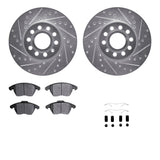 R1 Concepts 05-18 Audi A3 Front Drilled & Slotted Silver Brake Rotor Set w/Ceramic Pads and Hardware by R1 Concepts RNC-WGWH1-74079
