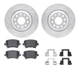 R1 Concepts 06-21 Audi S3 Rear Drilled & Slotted Silver Brake Rotor Set w/Ceramic Pads and Hardware by R1 Concepts RNC-WGWH1-74083
