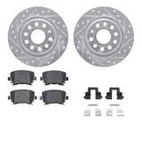R1 Concepts 05-18 Audi A3 Rear Drilled & Slotted Silver Brake Rotor Set w/Ceramic Pads and Hardware by R1 Concepts RNC-WGWH1-74085
