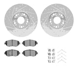 R1 Concepts 93-10 Lexus IS300 Front Drilled & Slotted Silver Brake Rotor Set w/Ceramic Pads and Hardware by R1 Concepts RNC-WGWH1-75010