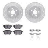 R1 Concepts 11-17 Lexus CT200h Rear Drilled & Slotted Silver Brake Rotor Set w/Ceramic Pads and Hardware by R1 Concepts RNC-WGWH1-75035