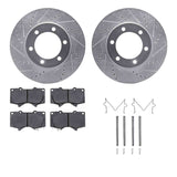 R1 Concepts 00-07 Toyota Tundra Front Drilled & Slotted Silver Brake Rotor Set w/Ceramic Pads and Hardware by R1 Concepts RNC-WGWH1-76145