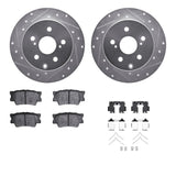 R1 Concepts 06-18 Lexus HS250h Rear Drilled & Slotted Silver Brake Rotor Set w/Ceramic Pads and Hardware by R1 Concepts RNC-WGWH1-76177