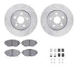 R1 Concepts 18-22 Toyota C-HR Front Drilled & Slotted Silver Brake Rotor Set w/Ceramic Pads and Hardware by R1 Concepts RNC-WGWH1-76183
