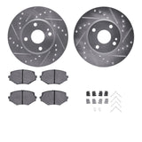 R1 Concepts 94-02 Mazda Miata Front Drilled & Slotted Silver Brake Rotor Set w/Ceramic Pads and Hardware