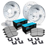 R1 Concepts 95-98 BMW 318ti Front & Rear Drilled & Slotted Silver Brake Rotor Set w/Ceramic Pads and Hardware by R1 Concepts RNC-WGWH2-31030