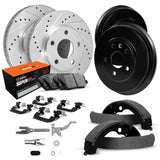 R1 Concepts 05-23 Toyota Tacoma Front & Rear Drill/Slot Silver Rotor/Drum w/Super Duty Pads by R1 Concepts RNC-WGXA2-76004
