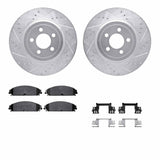 R1 Concepts 05-23 Chrysler 300 Front Drilled & Slotted Silver Brake Rotor Set w/Super Duty Pads and Hardware by R1 Concepts RNC-WGXH1-39033