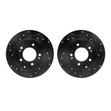 R1 Concepts 05-20 Hyundai Sonata Rear Drilled & Slotted Black Brake Rotor Set by R1 Concepts RNC-WHPN1-03040