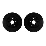 R1 Concepts 13-20 Subaru WRX Front Drilled & Slotted Black Brake Rotor Set