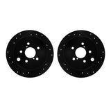 R1 Concepts 12-23 Subaru XV Crosstrek Rear Drilled & Slotted Black Brake Rotor Set by R1 Concepts RNC-WHPN1-13032