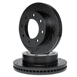 R1 Concepts 12-25 Ford F-250 Super Duty Front Drilled & Slotted Black Brake Rotor Set by R1 Concepts RNC-WHPN1-54113