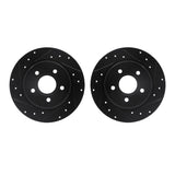 R1 Concepts 12-18 Ford Focus Rear Drilled & Slotted Black Brake Rotor Set by R1 Concepts RNC-WHPN1-54229
