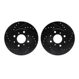 R1 Concepts 90-00 Honda Civic del Sol Front Drilled & Slotted Black Brake Rotor Set
