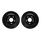 R1 Concepts 16-25 Honda Passport Rear Drilled & Slotted Black Brake Rotor Set by R1 Concepts RNC-WHPN1-59067