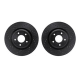 R1 Concepts 14-19 Nissan X-Trail Front Drilled & Slotted Black Brake Rotor Set