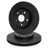 R1 Concepts 14-19 Nissan X-Trail Front Drilled & Slotted Black Brake Rotor Set